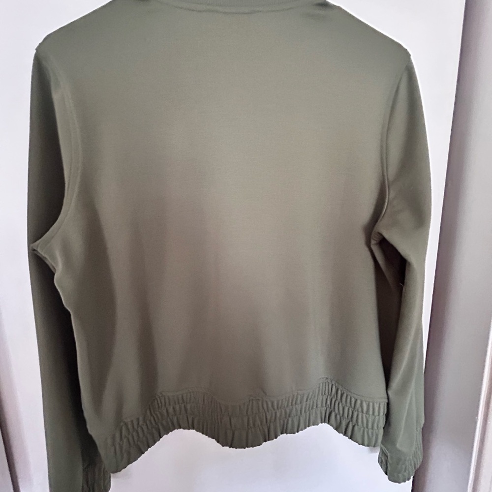Banana Republic Factory Green Ribbed Bomber Jacket
